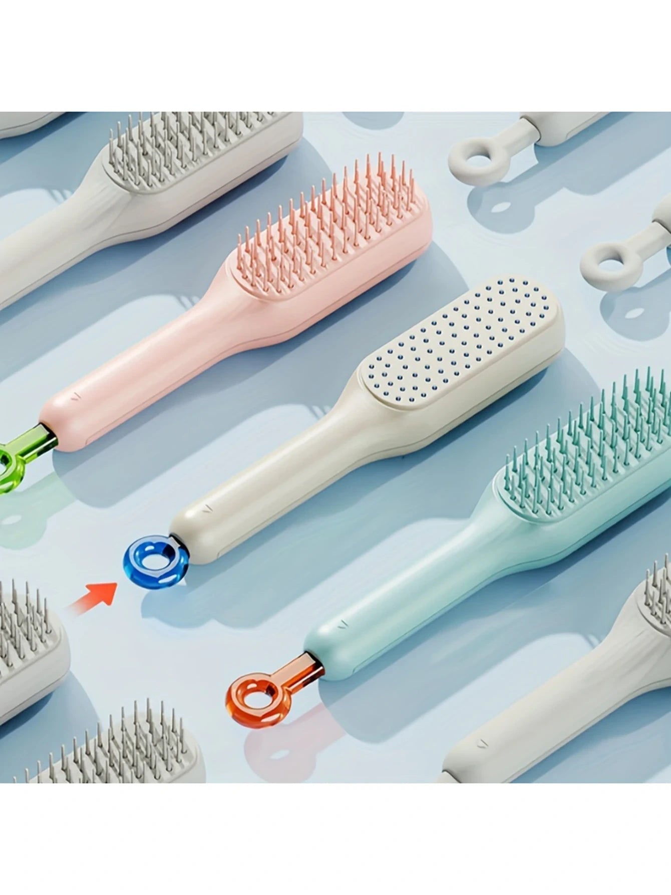 Self-Cleaning Pro Hairbrush - Retractable Anti-Static Massage Comb BEAUXUS