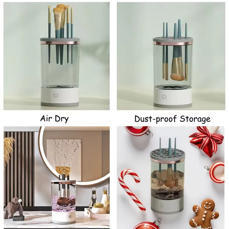 Automatic USB Makeup Brush Cleaner & Dryer with Cleaning Mat - Effortless Brush Care!