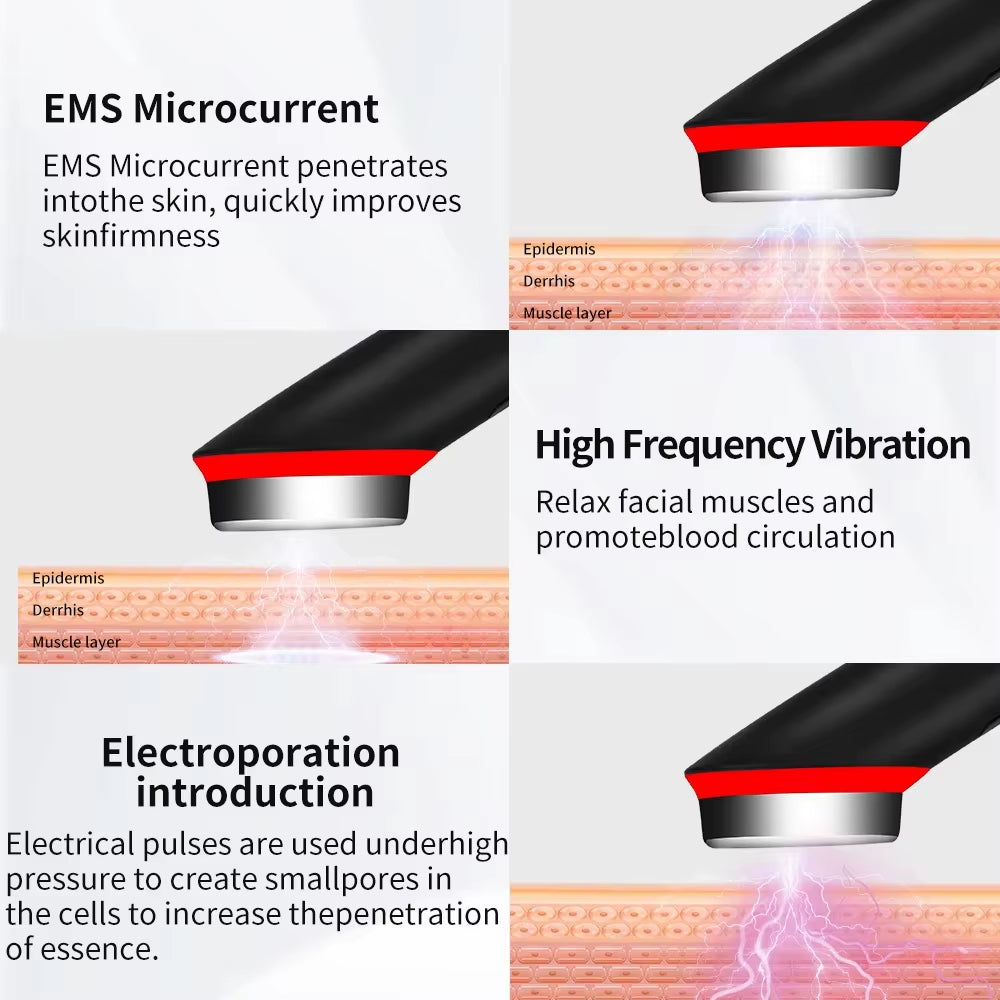 7-Color EMS Microcurrent Facial Skin Care Device - Anti-Wrinkle Beauty Massager for Home Use