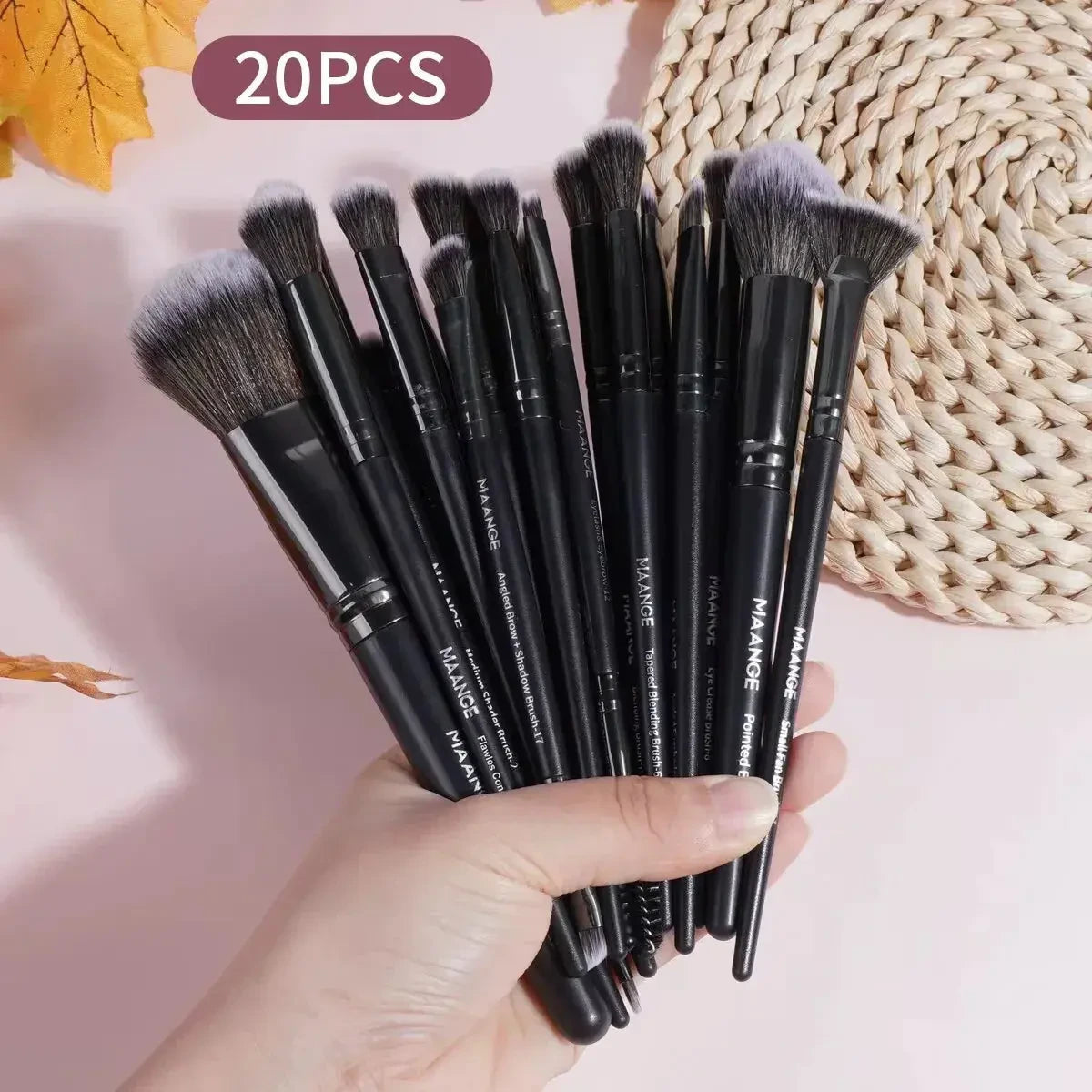 MAANGE 20-Piece Professional Makeup Brush Set with Travel Case BEAUX