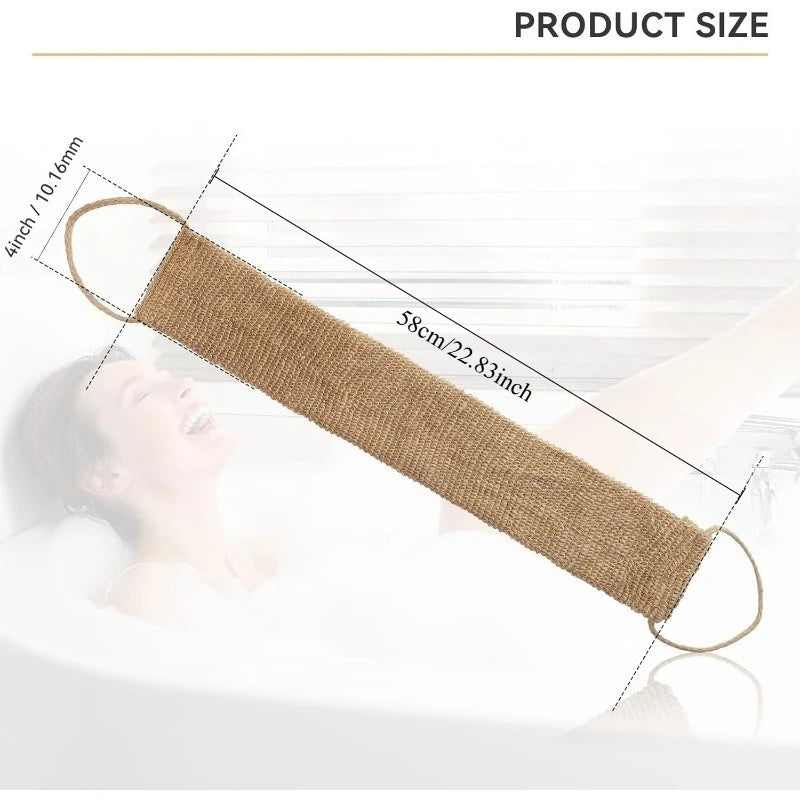 Exfoliating Back Scrubber, Shower Bath Towel Strap with Handle