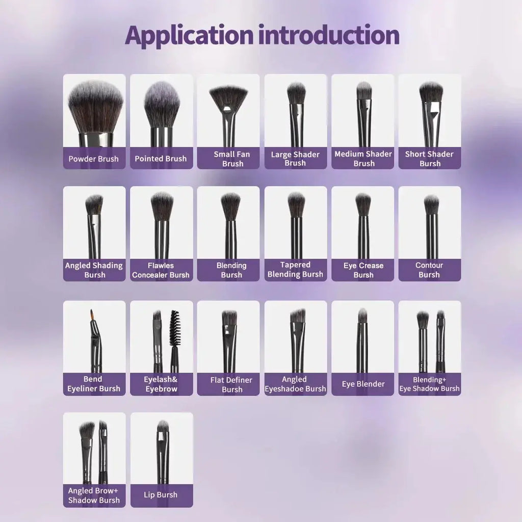 MAANGE 20-Piece Professional Makeup Brush Set with Travel Case - BEAUXUS