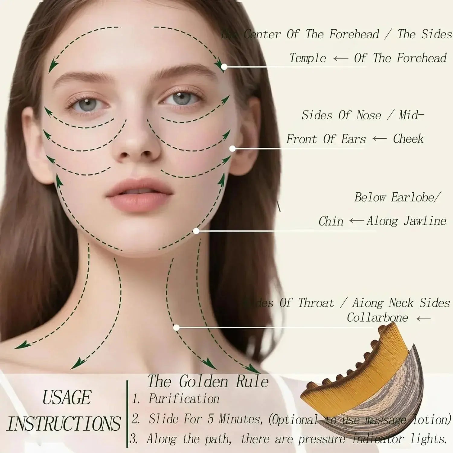 Lymphatic Drainage Face Brush - BEAUXUS