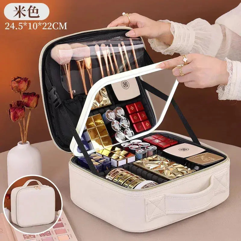 Professional Travel Makeup Bag with LED Mirror - BEAUXUS