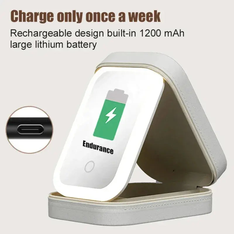 LED Mirror Makeup Storage Box - BEAUXUS