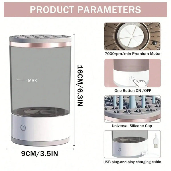 Revolutionary Electric Makeup Brush Cleaner - Effortless Cleaning for Flawless Beauty! - BEAUXUS