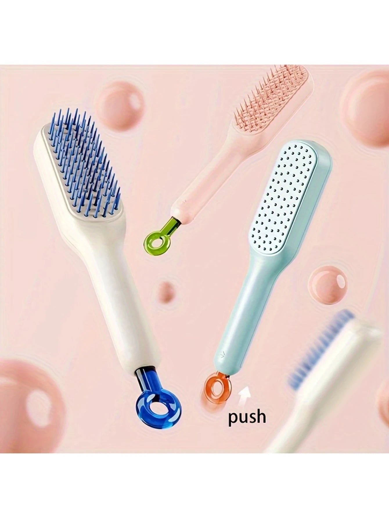 Self-Cleaning Pro Hairbrush - Retractable Anti-Static Massage Comb BEAUXUS