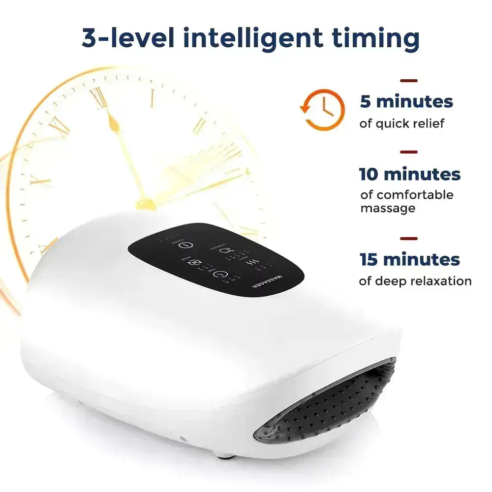 Wireless Electric Hand Massager Air Compression 3 Level Hot Compress Palm Acupoint Massager Help Finger Numbness Hand Massage - BEAUXUS