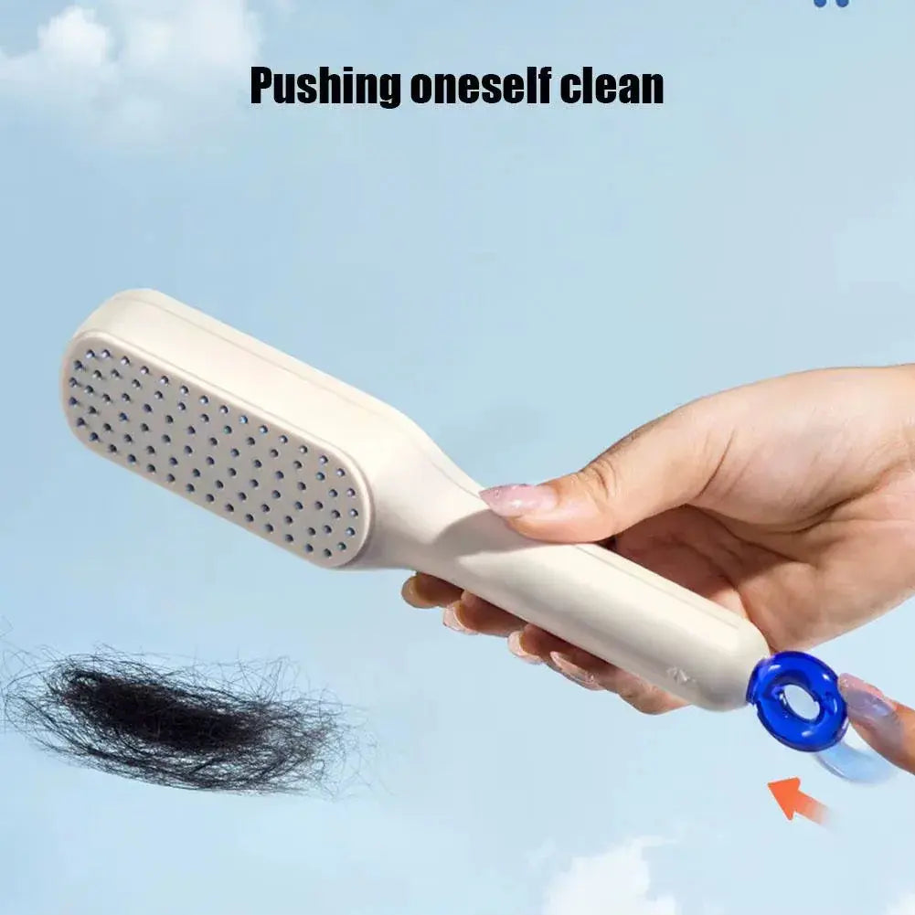 One-Click Self-Cleaning Hair Brush - BEAUXUS