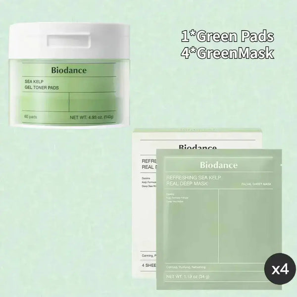 Korean Biodance Skin Care Kit - Collagen Gel Toner Pads, Bio-Collagen Real Deep Mask, Nourishing, Moisturizing, Calming, Tighten - BEAUXUS