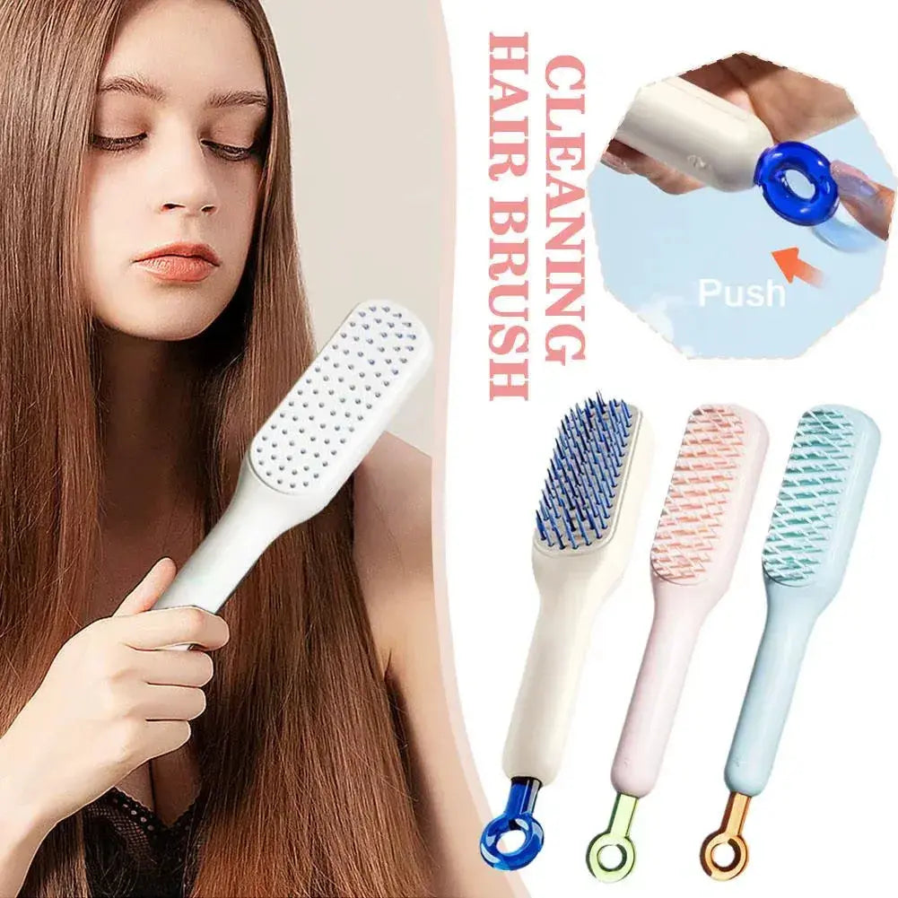 One-Click Self-Cleaning Hair Brush - BEAUXUS