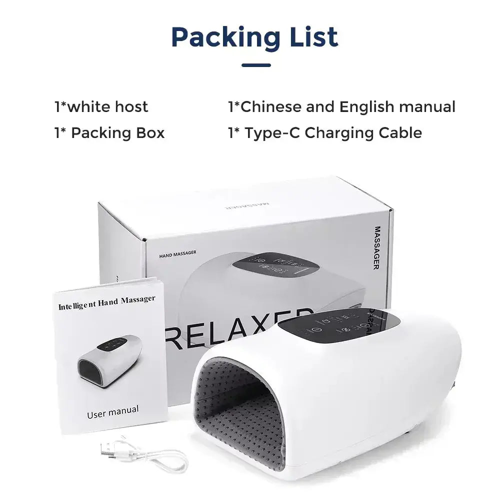 Wireless Electric Hand Massager Air Compression 3 Level Hot Compress Palm Acupoint Massager Help Finger Numbness Hand Massage - BEAUXUS