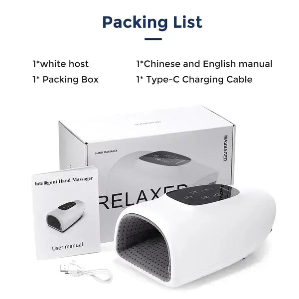 Wireless Electric Hand Massager Air Compression 3 Level Hot Compress Palm Acupoint Massager Help Finger Numbness Hand Massage - BEAUXUS