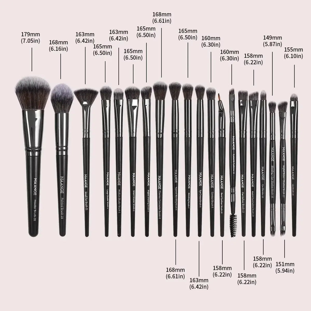 MAANGE 20-Piece Professional Makeup Brush Set with Travel Case - BEAUXUS