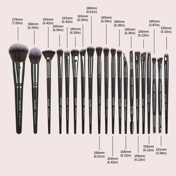 MAANGE 20-Piece Professional Makeup Brush Set with Travel Case BEAUX