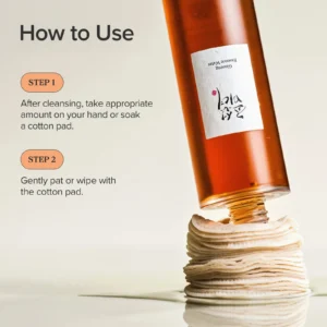 Cómo usar el Ginseng Essence Water con algodón después de limpiar el rostro